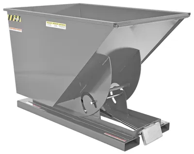 Vestil Steel Heavy Duty Self Dumping Hopper 1 Cubic Yard 6000 Lb. Capacity Machine Gray