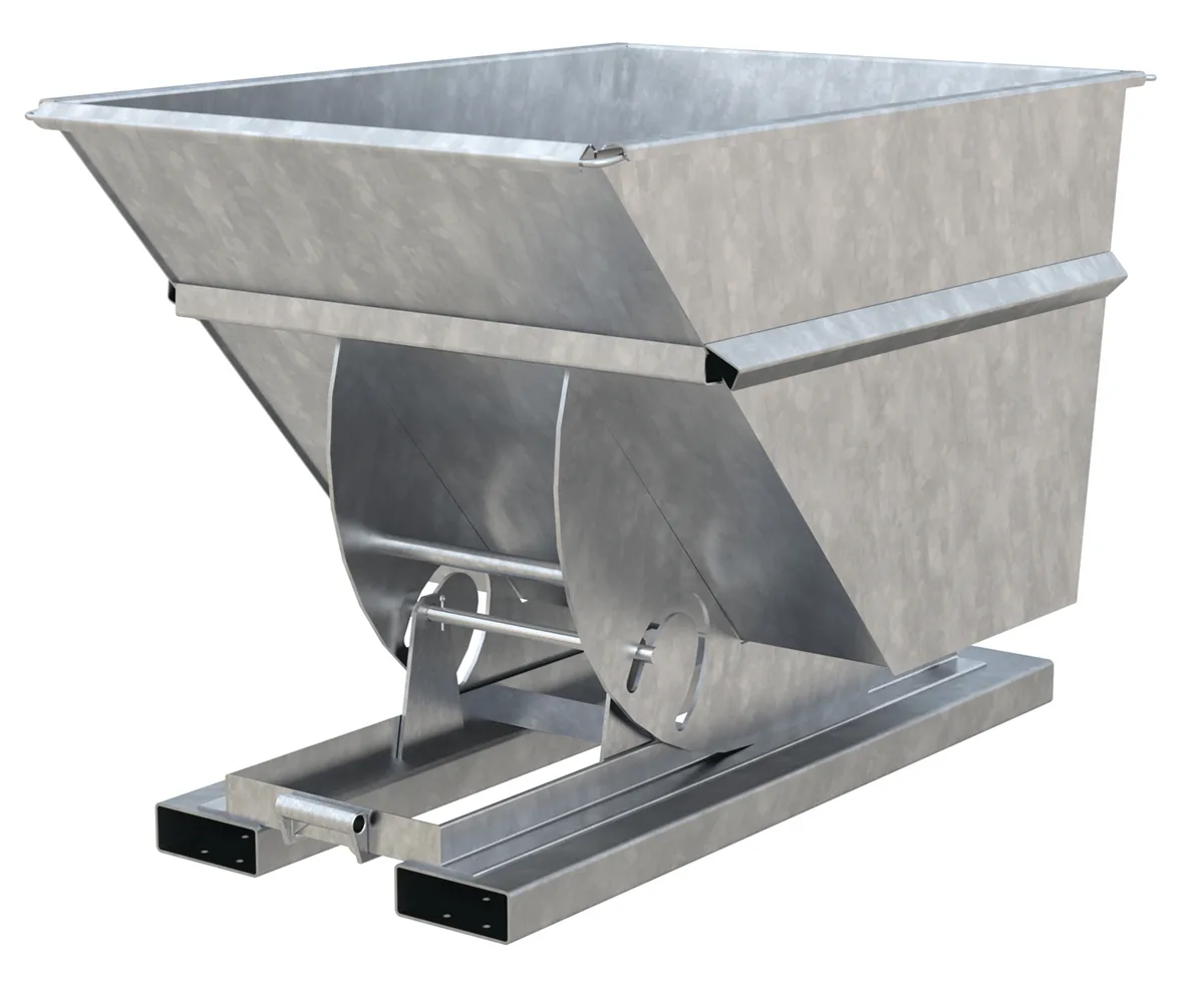 Vestil D-100-HD-NB-GAL d-style hoppers, no bump & dump