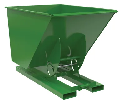 Vestil Steel Heavy Duty No Bump & Dump Hopper 1 Cubic Yard 6000 Lb. Capacity Tractor Green