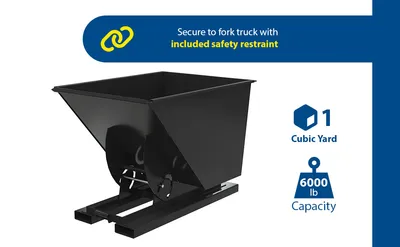 Vestil D-100-HD-NB-SR d-style hoppers, no bump & dump feature highlights