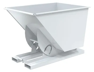 Vestil D-100-HD-NB-WHT d-style hoppers, no bump & dump