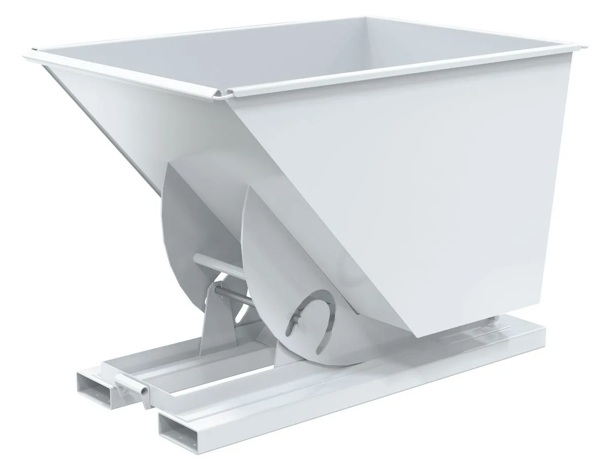 Vestil D-100-HD-NB-WHT d-style hoppers, no bump & dump