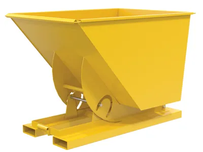 Vestil D-100-HD-NB-YEL d-style hoppers, no bump & dump