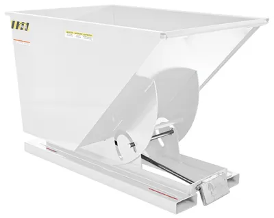 Vestil Steel Heavy Duty Self Dumping Hopper 1 Cubic Yard 6000 Lb. Capacity White