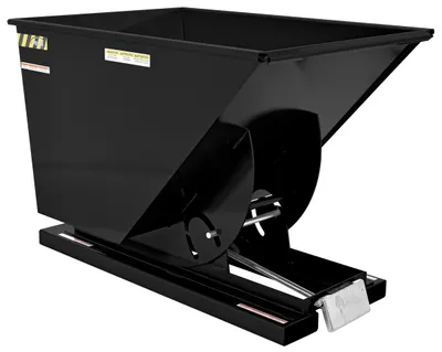 Vestil Steel Light Duty Self Dumping Hopper 1 Cubic Yard 2000 Lb. Capacity Semi Gloss Black