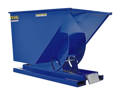 Vestil Steel Light Duty Self Dumping Hopper 1 Cubic Yard 2000 Lb. Capacity Blue