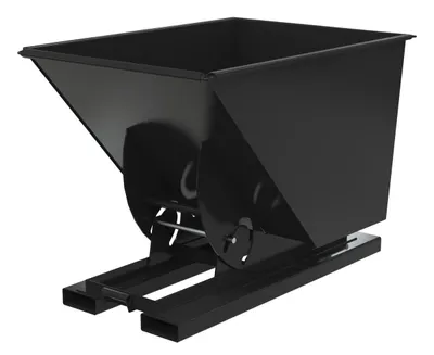 Vestil Steel Light Duty No Bump & Dump Hopper 1 Cubic Yard 2000 Lb. Capacity Semi Gloss Black