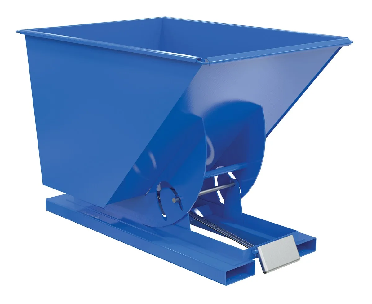 Vestil D-100-MD d style - self-dumping steel hoppers with bumper release