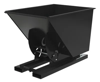 Vestil Steel Medium Duty No Bump & Dump Hopper 1 Cubic Yard 4000 Lb. Capacity Semi Gloss Black