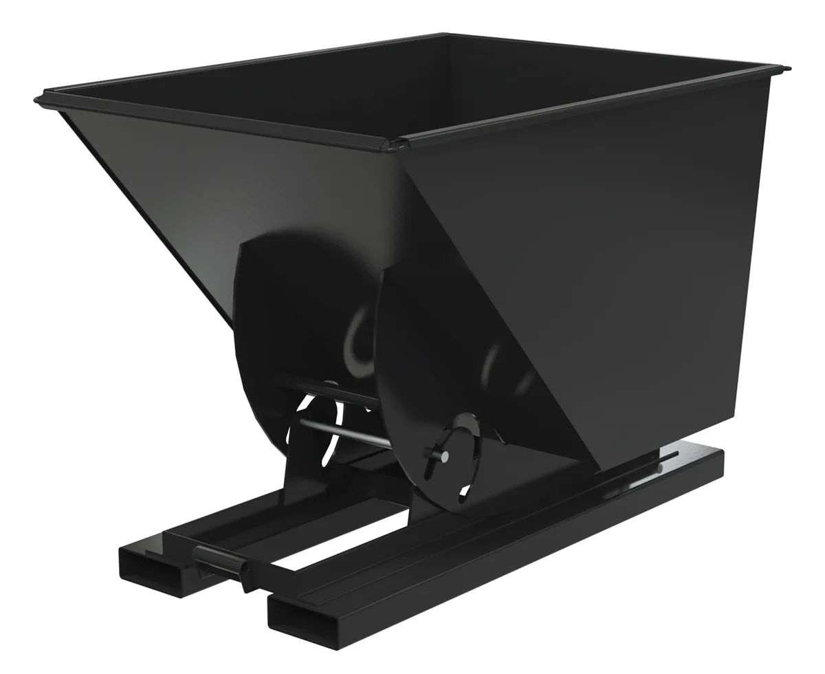 Vestil D-100-MD-NB-BLK-SG d-style hoppers, no bump & dump