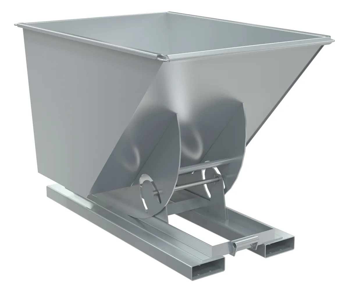 Vestil D-100-MD-NB-SL d-style hoppers, no bump & dump