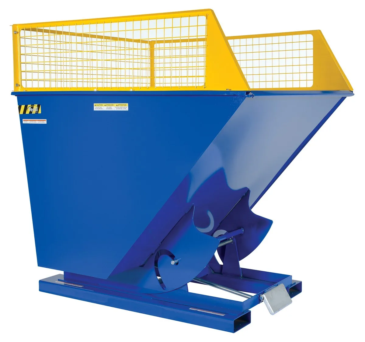 Vestil D-150-EXT-SMY d style - self-dumping steel hoppers with bumper release
