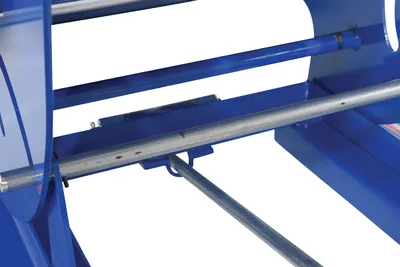 Vestil D-150-HD d style - self-dumping steel hoppers with bumper release shown from an alternate angle