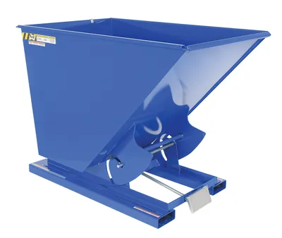 Vestil Steel Heavy Duty Self Dumping Hopper 1-1/2 Cubic Yard 6000 Lb. Capacity Blue