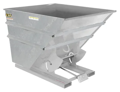 Vestil Steel Heavy Duty Self Dumping Hopper 1-1/2 Cubic Yard 6000 Lb. Capacity Galvanized