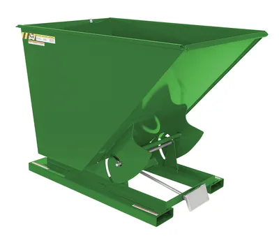 Vestil Steel Heavy Duty Self Dumping Hopper 1-1/2 Cubic Yard 6000 Lb. Capacity Green