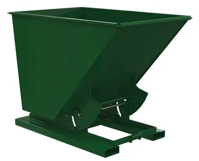 Vestil Steel Heavy Duty No Bump & Dump Hopper 1-1/2 Cubic Yard 6000 Lb. Capacity Hunter Green