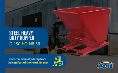 Vestil D-150-HD-NB-SR d-style hoppers, no bump & dump feature highlights