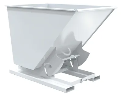 Vestil Steel Heavy Duty No Bump & Dump Hopper 1-1/2 Cubic Yard 6000 Lb. Capacity White