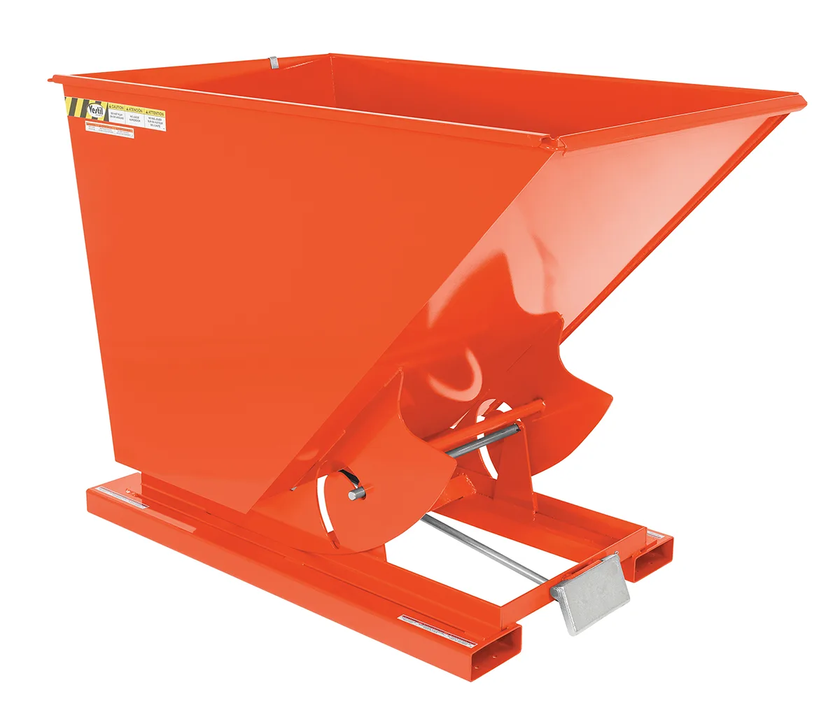 Vestil D-150-HD-ORG-C d style - self-dumping steel hoppers with bumper release