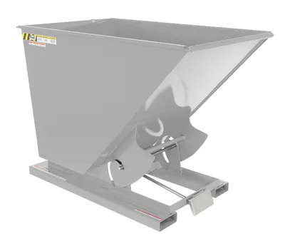 Vestil Steel Heavy Duty Self Dumping Hopper 1-1/2 Cubic Yard 6000 Lb. Capacity Silver Lining