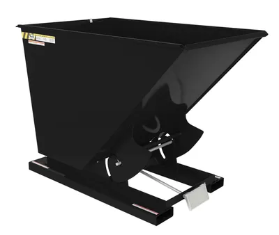 Vestil Steel Light Duty Self Dumping Hopper 1-1/2 Cubic Yard 2000 Lb. Capacity Semi Gloss Black