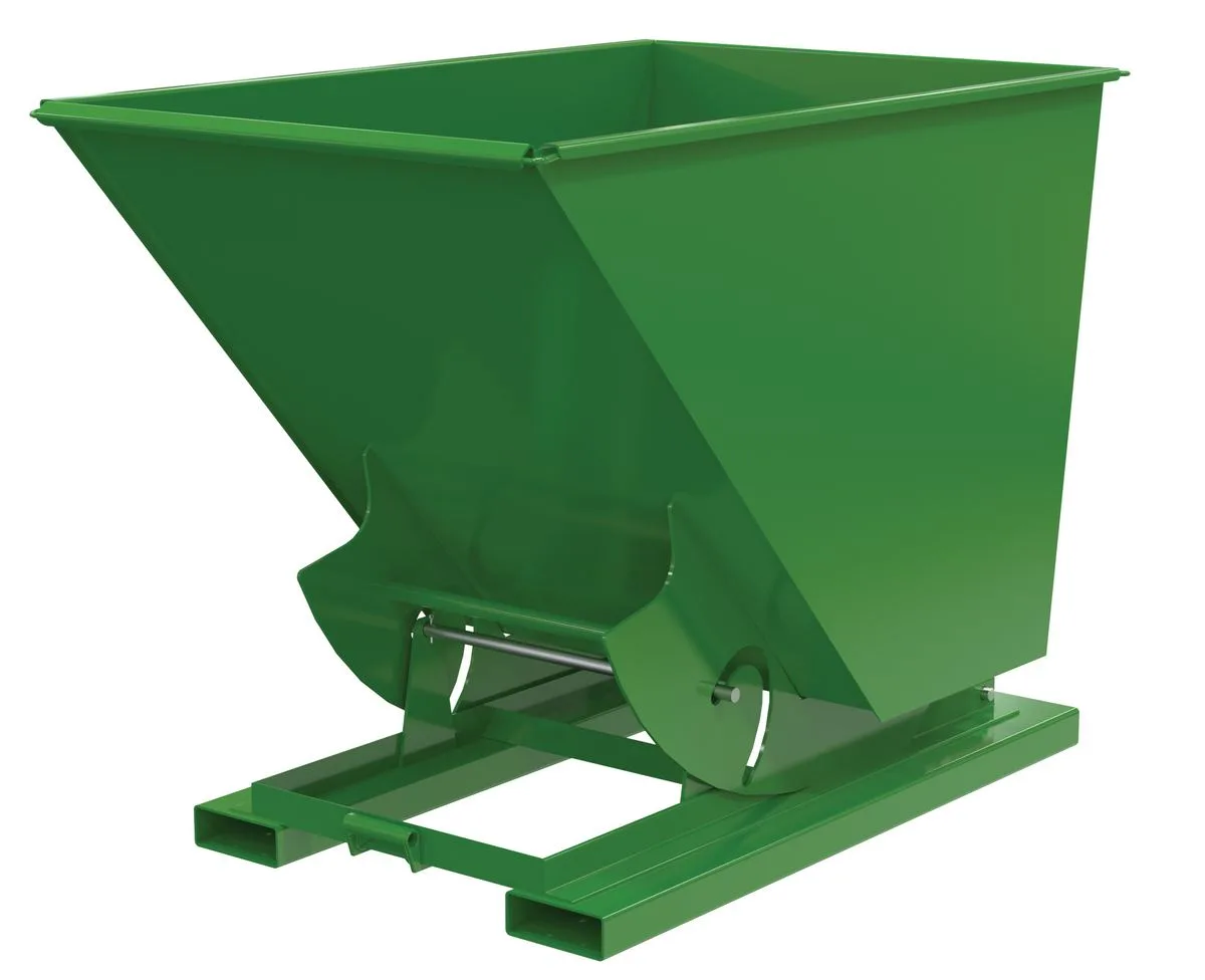 Vestil D-150-LD-NB-GRN-T d-style hoppers, no bump & dump