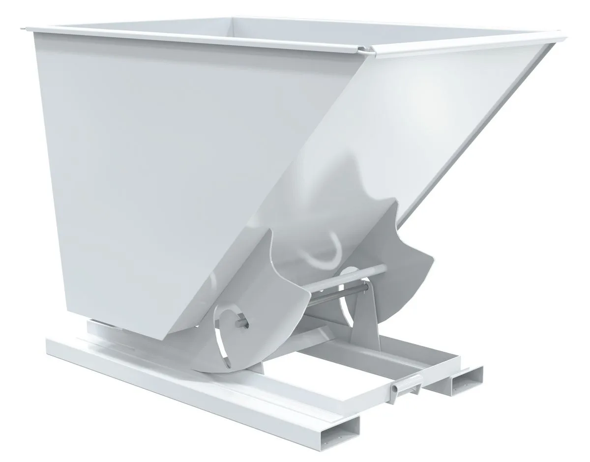 Vestil D-150-LD-NB-WHT d-style hoppers, no bump & dump