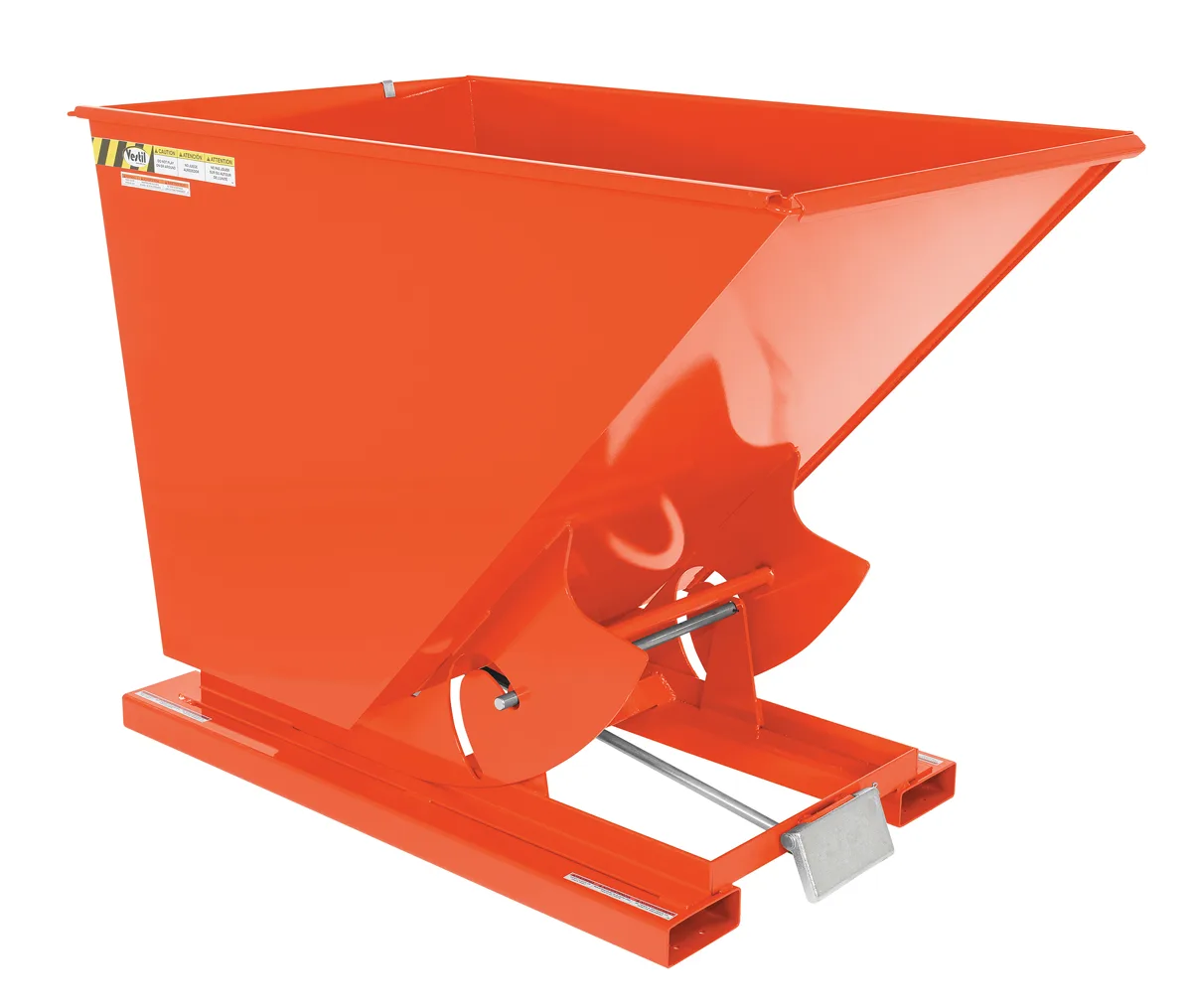 Vestil D-150-LD-ORG-C d style - self-dumping steel hoppers with bumper release