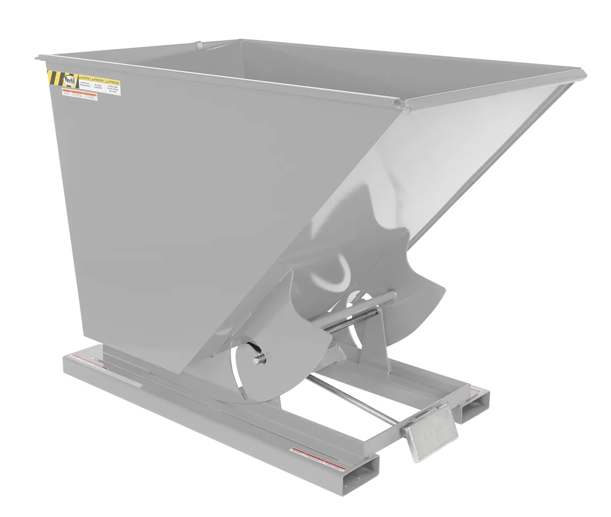 Vestil D-150-LD-SL d style - self-dumping steel hoppers with bumper release