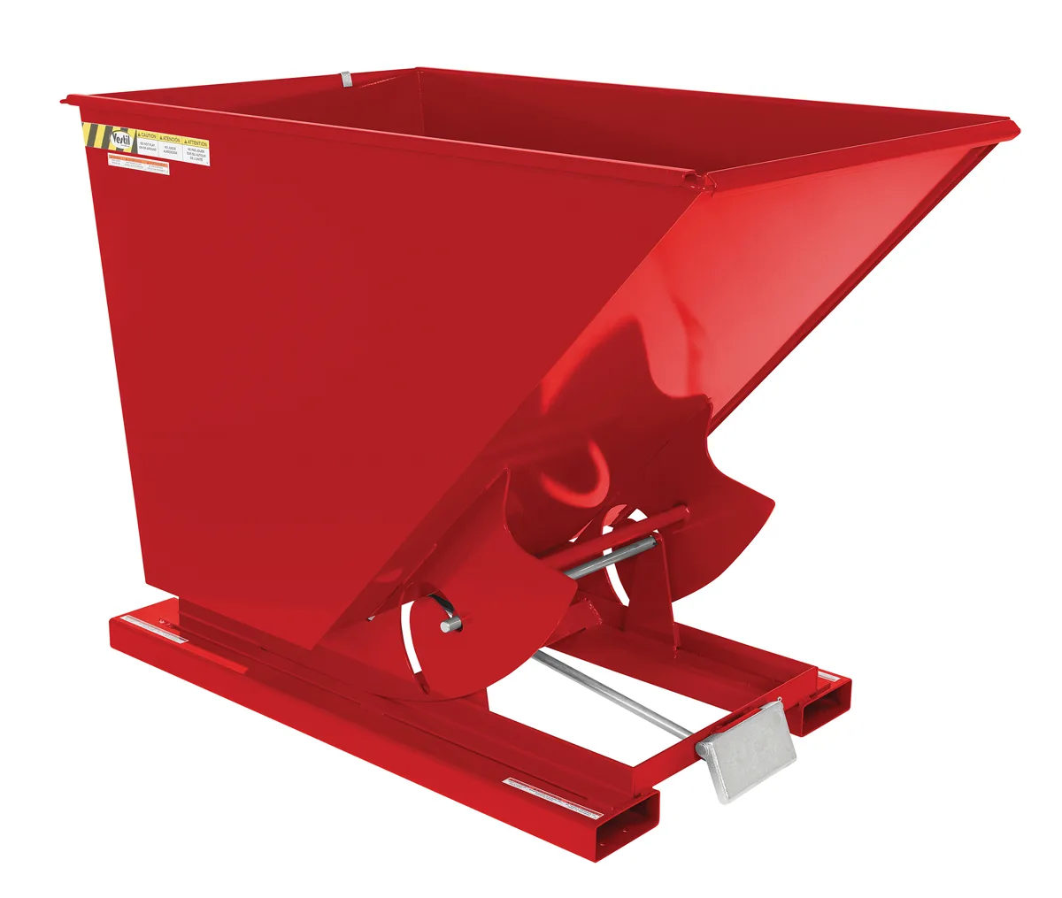Vestil D-150-LD-SR d style - self-dumping steel hoppers with bumper release