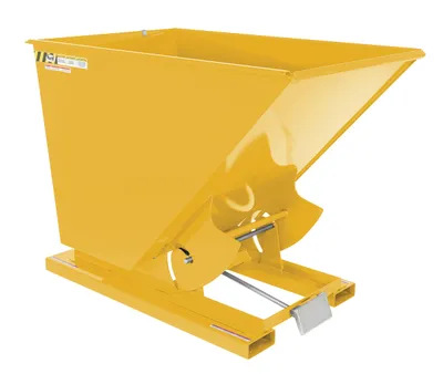 Vestil Steel Light Duty Self Dumping Hopper 1-1/2 Cubic Yard 2000 Lb. Capacity Yellow