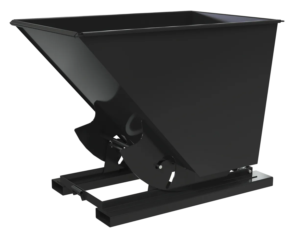 Vestil D-150-MD-NB-BLK-SG d-style hoppers, no bump & dump