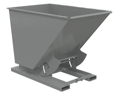 Vestil Steel Medium Duty No Bump & Dump Hopper 1-1/2 Cubic Yard 4000 Lb. Capacity Battleship Gray
