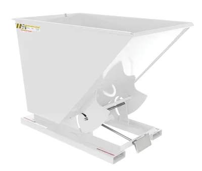 Vestil Steel Medium Duty Self Dumping Hopper 1-1/2 Cubic Yard 4000 Lb. Capacity White