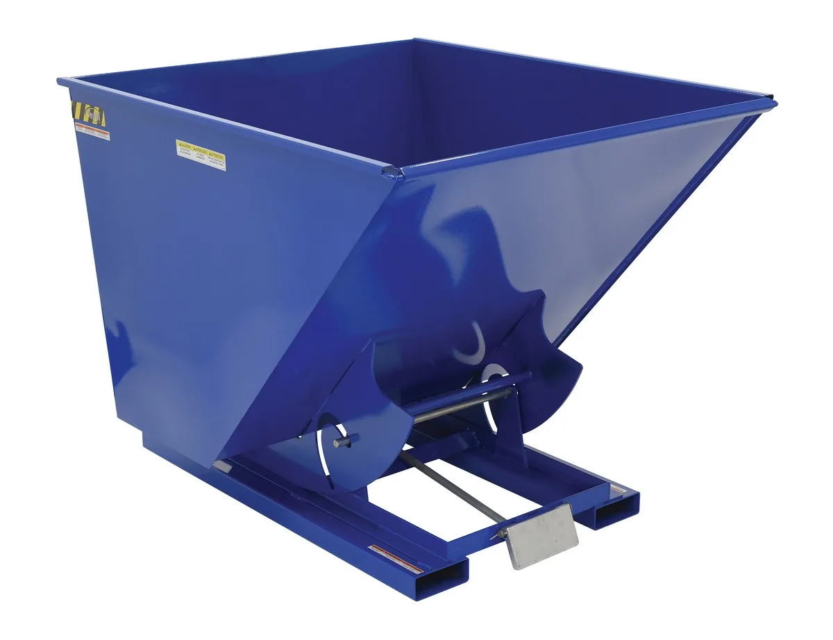 Vestil D-200-HD d style - self-dumping steel hoppers with bumper release