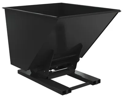 Vestil Steel Heavy Duty Hydraulic Dumping Hopper 2 Cubic Yard 6,000 Lb. Capacity Black