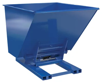 Vestil Steel Heavy Duty Hydraulic Dumping Hopper 2 Cubic Yard 6,000 Lb. Capacity Blue