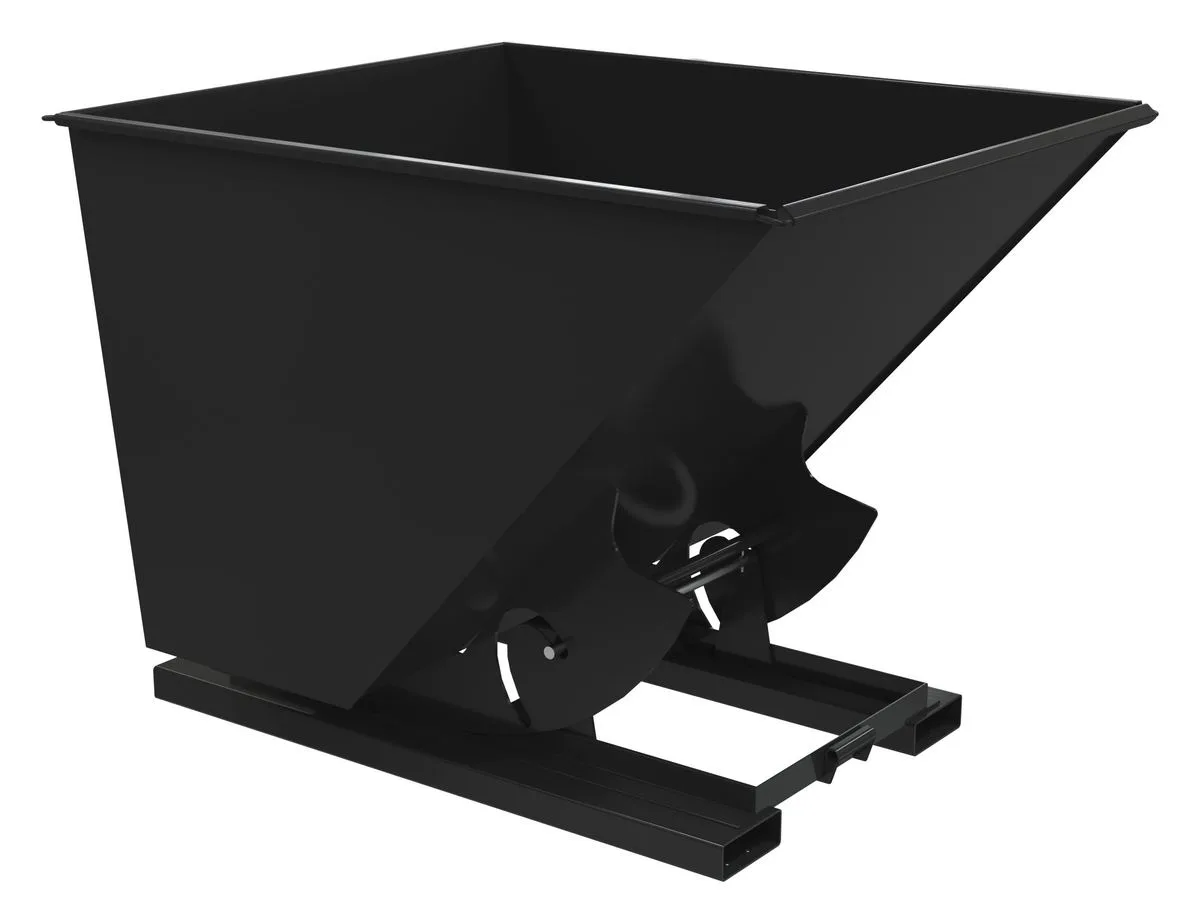 Vestil D-200-HD-NB-BLK-SG d-style hoppers, no bump & dump