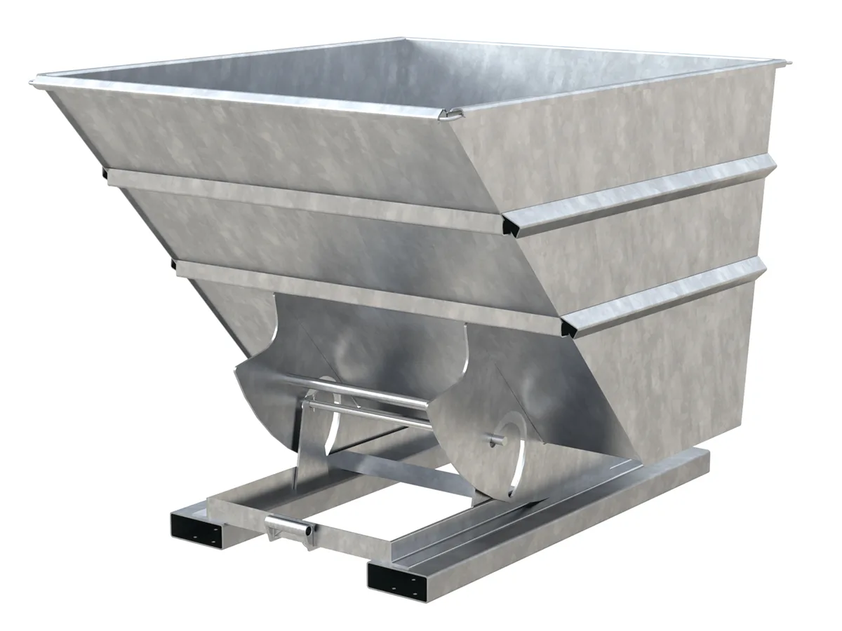 Vestil D-200-HD-NB-GAL d-style hoppers, no bump & dump