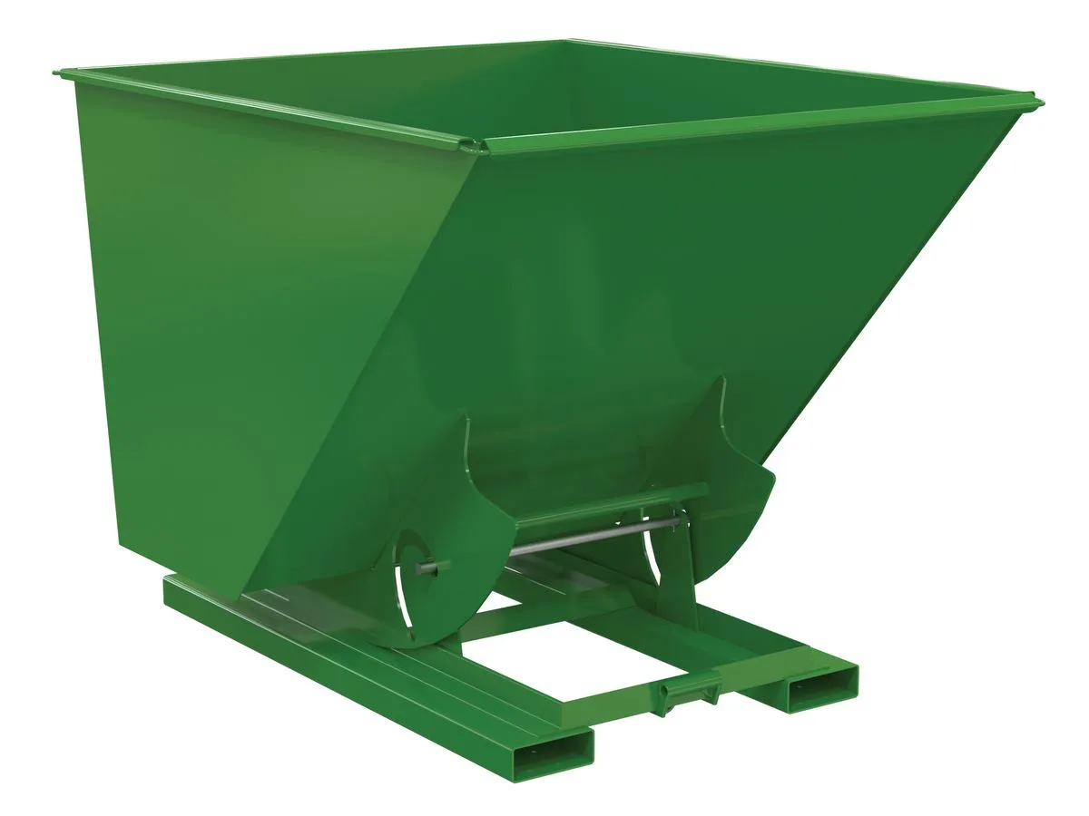 Vestil D-200-HD-NB-GRN-T d-style hoppers, no bump & dump