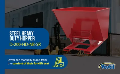 Vestil D-200-HD-NB-SR d-style hoppers, no bump & dump feature highlights
