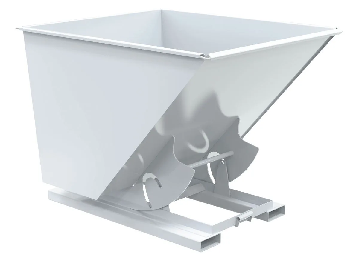 Vestil D-200-HD-NB-WHT d-style hoppers, no bump & dump