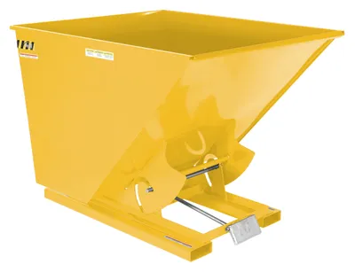 Vestil Steel Heavy Duty Self Dumping Hopper 2 Cubic Yard 6000 Lb. Capacity Yellow