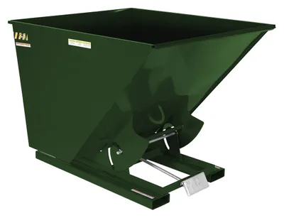 Vestil Steel Light Duty Self Dumping Hopper 2 Cubic Yard 2000 Lb. Capacity Hunter Green