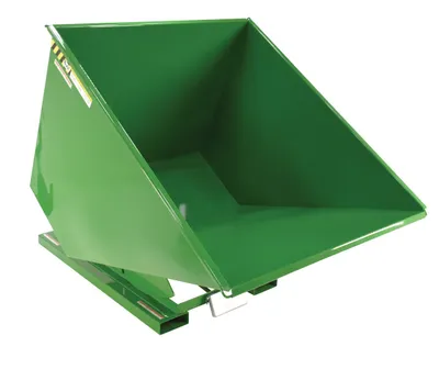 Vestil D-200-LD-GRN-T d style - self-dumping steel hoppers with bumper release