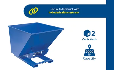 Vestil D-200-LD-NB d-style hoppers, no bump & dump feature highlights