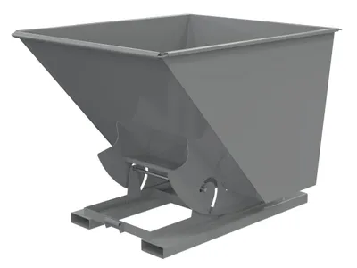 Vestil Steel Light Duty No Bump & Dump Hopper 2 Cubic Yard 2000 Lb. Capacity Battleship Gray