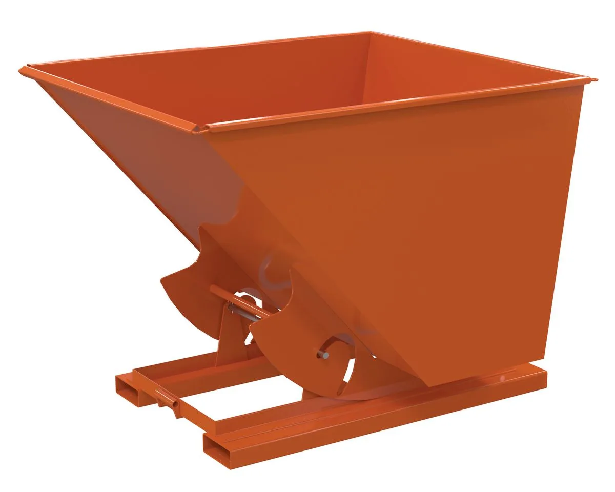 Vestil D-200-LD-NB-ORG-C d-style hoppers, no bump & dump