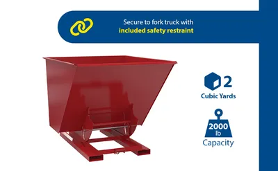 Vestil D-200-LD-NB-SR d-style hoppers, no bump & dump feature highlights